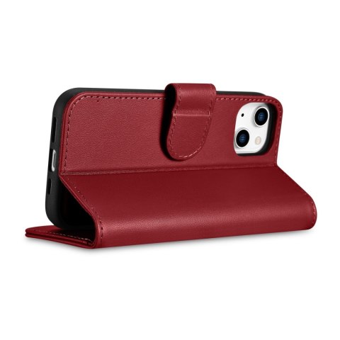 2w1 etui skórzany pokrowiec z klapką iPhone 14 Plus Anti-RFID Wallet Case czerwony ICARER 2w1 etui skórzany pokrowiec z klapką iPhone 14 Plus Anti-RFID Wallet Case czerwony ICARER