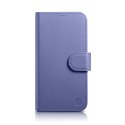 2w1 etui skórzany pokrowiec z klapką iPhone 14 Pro Anti-RFID Wallet Case jasnofioletowy ICARER