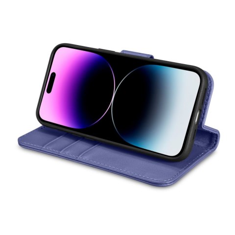 2w1 etui skórzany pokrowiec z klapką iPhone 14 Pro Anti-RFID Wallet Case jasnofioletowy ICARER 2w1 etui skórzany pokrowiec z klapką iPhone 14 Pro Anti-RFID Wallet Case jasnofioletowy ICARER