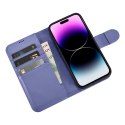 2w1 etui skórzany pokrowiec z klapką iPhone 14 Pro Max Anti-RFID Wallet Case jasnofioletowy ICARER