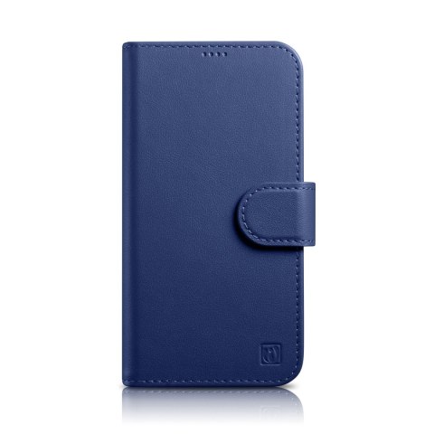 2w1 etui skórzany pokrowiec z klapką iPhone 14 Pro Max Anti-RFID Wallet Case niebieski ICARER 2w1 etui skórzany pokrowiec z klapką iPhone 14 Pro Max Anti-RFID Wallet Case niebieski ICARER