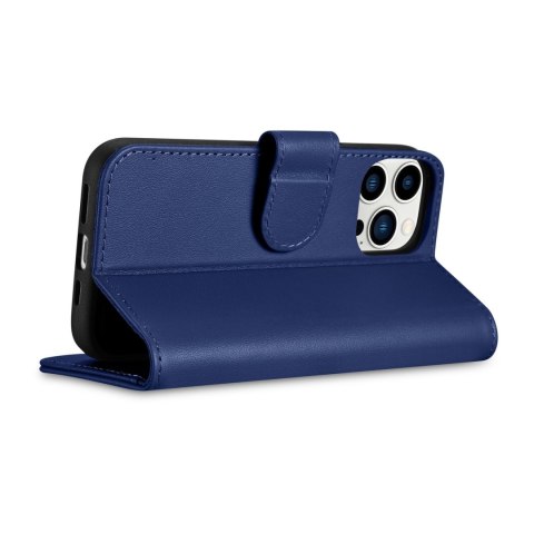 2w1 etui skórzany pokrowiec z klapką iPhone 14 Pro Max Anti-RFID Wallet Case niebieski ICARER 2w1 etui skórzany pokrowiec z klapką iPhone 14 Pro Max Anti-RFID Wallet Case niebieski ICARER
