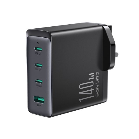 Ładowarka sieciowa GaN 140W wtyczka angielska UK 3x USB-C USB-A + kabel USB-C 1.2m JOYROOM Ładowarka sieciowa GaN 140W wtyczka angielska UK 3x USB-C USB-A + kabel USB-C 1.2m JOYROOM