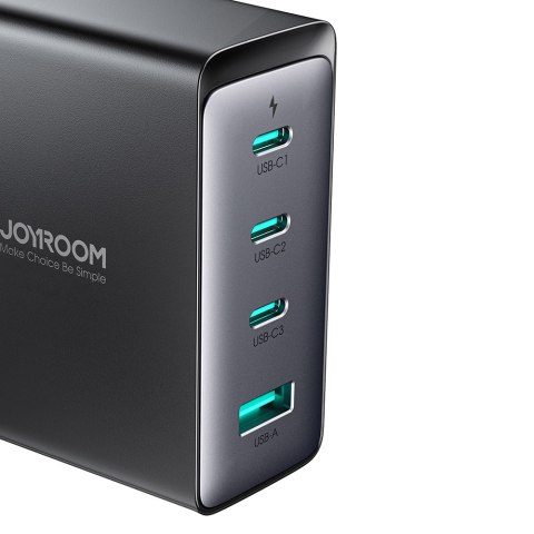 Ładowarka sieciowa GaN 140W wtyczka angielska UK 3x USB-C USB-A + kabel USB-C 1.2m JOYROOM Ładowarka sieciowa GaN 140W wtyczka angielska UK 3x USB-C USB-A + kabel USB-C 1.2m JOYROOM