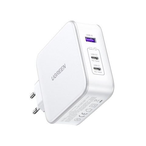 Ładowarka sieciowa GaN Nexode USB-A 2x USB-C 140W + kabel USB-C 1.5m biała UGREEN Ładowarka sieciowa GaN Nexode USB-A 2x USB-C 140W + kabel USB-C 1.5m biała UGREEN