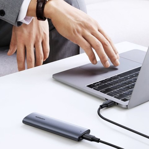 Kieszeń obudowa na dysk SSD M.2 SuperSpeed 10Gbps + kabel USB-C 0.5m szary UGREEN Kieszeń obudowa na dysk SSD M.2 SuperSpeed 10Gbps + kabel USB-C 0.5m szary UGREEN