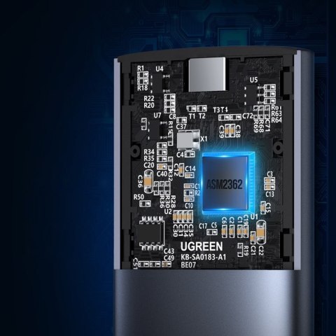 Kieszeń obudowa na dysk SSD M.2 SuperSpeed 10Gbps + kabel USB-C 0.5m szary UGREEN Kieszeń obudowa na dysk SSD M.2 SuperSpeed 10Gbps + kabel USB-C 0.5m szary UGREEN