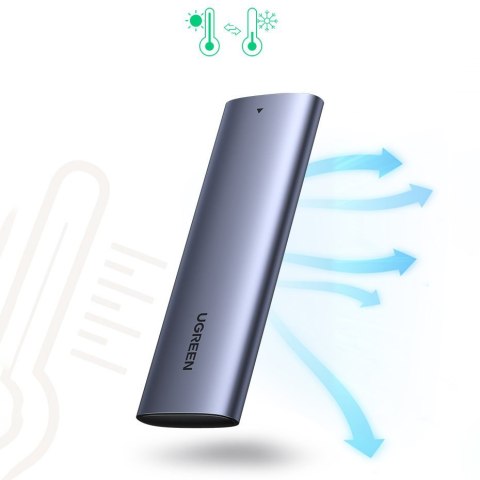 Kieszeń obudowa na dysk SSD M.2 SuperSpeed 10Gbps + kabel USB-C 0.5m szary UGREEN Kieszeń obudowa na dysk SSD M.2 SuperSpeed 10Gbps + kabel USB-C 0.5m szary UGREEN