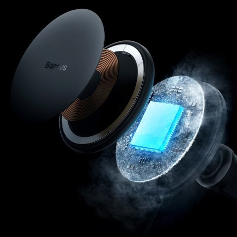 Ładowarka indukcyjna do samochodu na kratkę MagSafe 15W USB 25W czarna BASEUS Ładowarka indukcyjna do samochodu na kratkę MagSafe 15W USB 25W czarna BASEUS