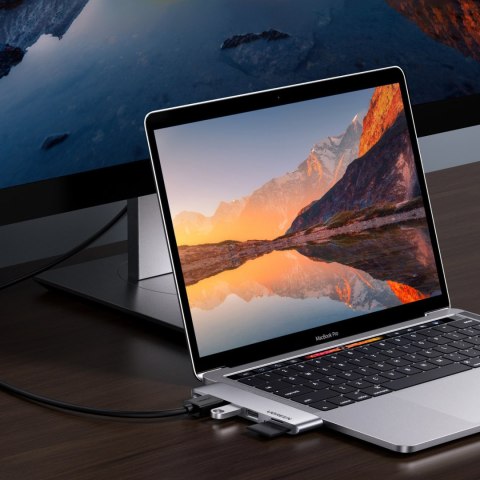 Rozdzielacz portów HUB MacBook Air Pro 2x USB-C HDMI 2x USB 3.0 SD TF PD szary UGREEN Rozdzielacz portów HUB MacBook Air Pro 2x USB-C HDMI 2x USB 3.0 SD TF PD szary UGREEN