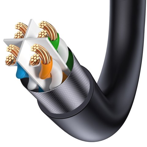 Szybki kabel sieciowy 10Gbps Speed Seven RJ45 30m czarny BASEUS Szybki kabel sieciowy 10Gbps Speed Seven RJ45 30m czarny BASEUS
