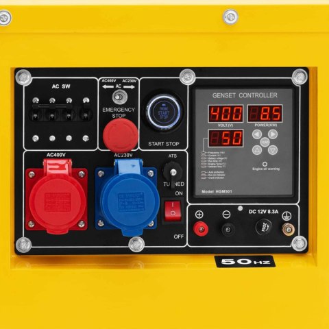 Agregat generator prądotwórczy diesel na kółkach 240/400 V 8500 W 10 kVA 30 l MSW Agregat generator prądotwórczy diesel na kółkach 240/400 V 8500 W 10 kVA 30 l MSW