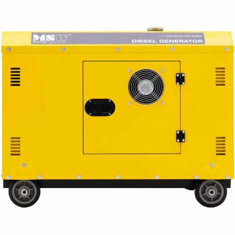 Agregat generator prądotwórczy diesel na kółkach 240/400 V 8500 W 10 kVA 30 l MSW Agregat generator prądotwórczy diesel na kółkach 240/400 V 8500 W 10 kVA 30 l MSW