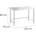 Stół blat roboczy centralny stalowy 120 x 70 cm do 93 cm Royal Catering