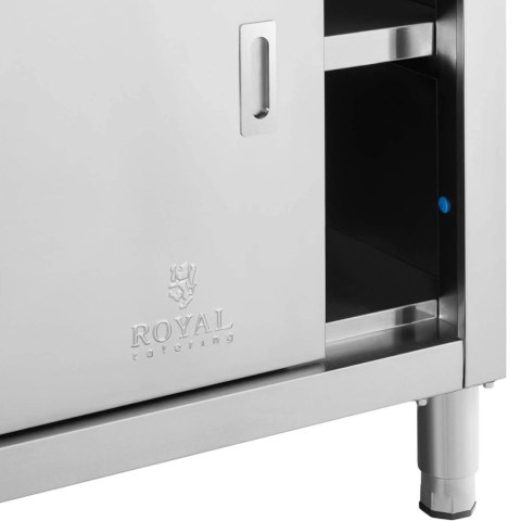 Stół blat roboczy centralny z szafką drzwi suwane 180 x 60 x 85 cm Royal Catering Stół blat roboczy centralny z szafką drzwi suwane 180 x 60 x 85 cm Royal Catering