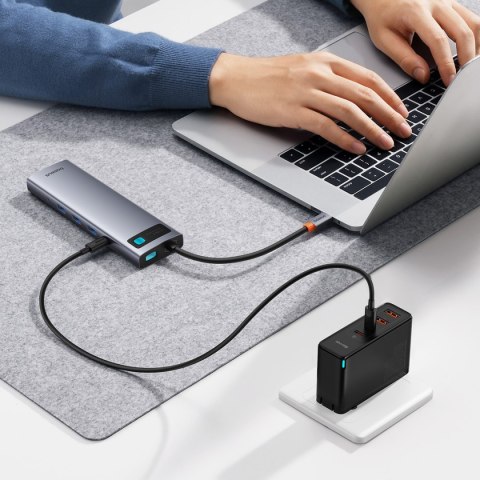 11w1 HUB adapter USB-C do USB-C PD 4x USB HDMI VGA AUX RJ45 SD TF szary BASEUS 11w1 HUB adapter USB-C do USB-C PD 4x USB HDMI VGA AUX RJ45 SD TF szary BASEUS