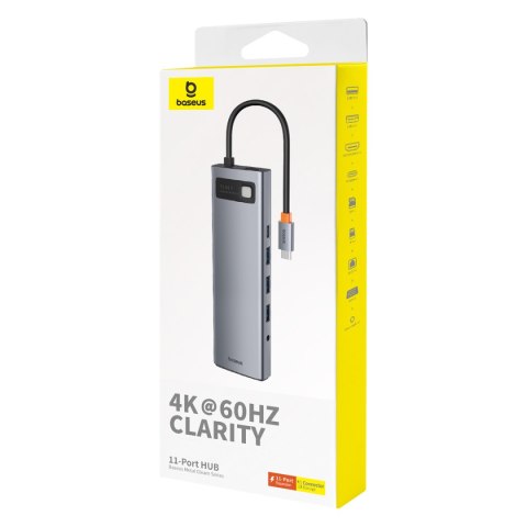11w1 HUB adapter USB-C do USB-C PD 4x USB HDMI VGA AUX RJ45 SD TF szary BASEUS 11w1 HUB adapter USB-C do USB-C PD 4x USB HDMI VGA AUX RJ45 SD TF szary BASEUS