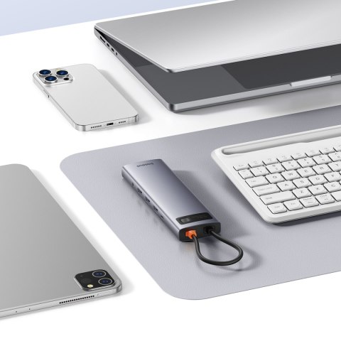 11w1 HUB adapter USB-C do USB-C PD 4x USB HDMI VGA AUX RJ45 SD TF szary BASEUS 11w1 HUB adapter USB-C do USB-C PD 4x USB HDMI VGA AUX RJ45 SD TF szary BASEUS