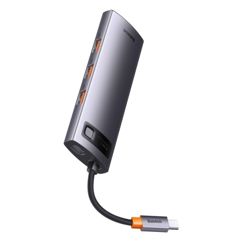 8w1 HUB adapter StarJoy USB-C do USB-C PD 3x USB-A HDMI RJ-45 SD TF szary BASEUS 8w1 HUB adapter StarJoy USB-C do USB-C PD 3x USB-A HDMI RJ-45 SD TF szary BASEUS
