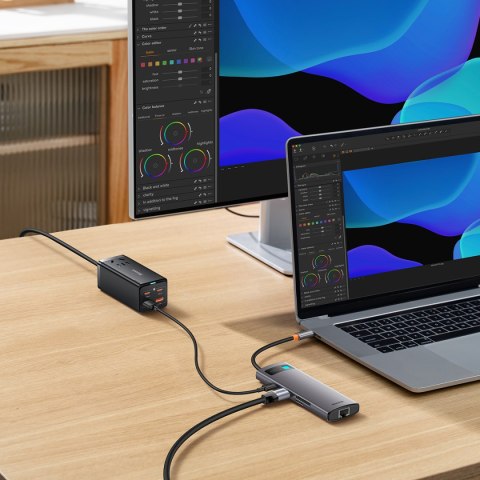 8w1 HUB adapter StarJoy USB-C do USB-C PD 3x USB-A HDMI RJ-45 SD TF szary BASEUS 8w1 HUB adapter StarJoy USB-C do USB-C PD 3x USB-A HDMI RJ-45 SD TF szary BASEUS