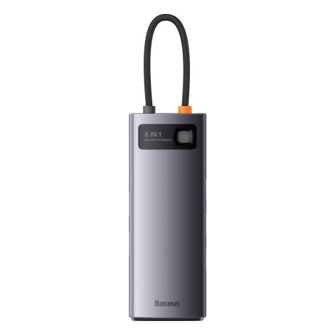 8w1 HUB adapter StarJoy USB-C do USB-C PD 3x USB-A HDMI RJ-45 SD TF szary BASEUS 8w1 HUB adapter StarJoy USB-C do USB-C PD 3x USB-A HDMI RJ-45 SD TF szary BASEUS