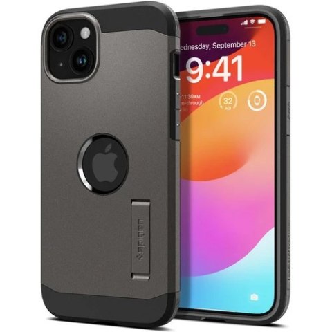 Etui Tough Armor MagSafe z podstawką na iPhone 15 Plus metaliczny szary SPIGEN Etui Tough Armor MagSafe z podstawką na iPhone 15 Plus metaliczny szary SPIGEN