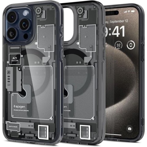 Etui Ultra Hybrid Mag z MagSafe na iPhone 15 Pro Max szaro-czarne SPIGEN Etui Ultra Hybrid Mag z MagSafe na iPhone 15 Pro Max szaro-czarne SPIGEN