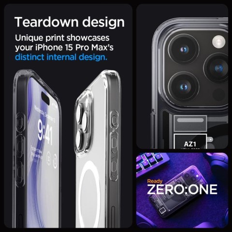 Etui Ultra Hybrid Mag z MagSafe na iPhone 15 Pro Max szaro-czarne SPIGEN Etui Ultra Hybrid Mag z MagSafe na iPhone 15 Pro Max szaro-czarne SPIGEN