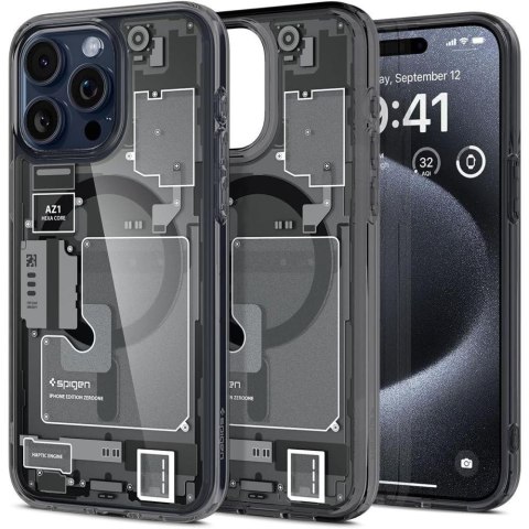 Etui Ultra Hybrid Mag z MagSafe na iPhone 15 Pro szaro-czarne SPIGEN Etui Ultra Hybrid Mag z MagSafe na iPhone 15 Pro szaro-czarne SPIGEN