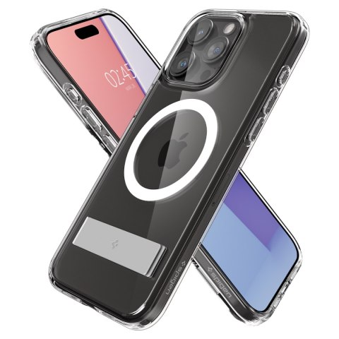 Etui Ultra Hybrid S MagSafe z podstawką do iPhone 15 Pro przezroczyste SPIGEN Etui Ultra Hybrid S MagSafe z podstawką do iPhone 15 Pro przezroczyste SPIGEN