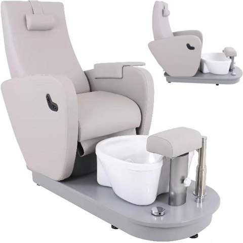 Fotel elektryczny do pedicure z podnóżkiem i brodzikiem HAVANA - szary Physa Fotel elektryczny do pedicure z podnóżkiem i brodzikiem HAVANA - szary Physa