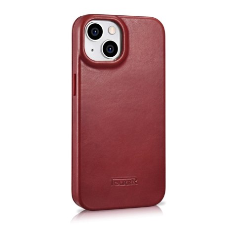 Skórzane etui iPhone 14 Plus z klapką magnetyczne MagSafe CE Oil Wax Premium Leather bordowy ICARER Skórzane etui iPhone 14 Plus z klapką magnetyczne MagSafe CE Oil Wax Premium Leather bordowy ICARER