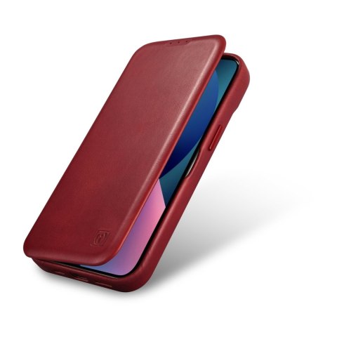Skórzane etui iPhone 14 Plus z klapką magnetyczne MagSafe CE Oil Wax Premium Leather bordowy ICARER Skórzane etui iPhone 14 Plus z klapką magnetyczne MagSafe CE Oil Wax Premium Leather bordowy ICARER
