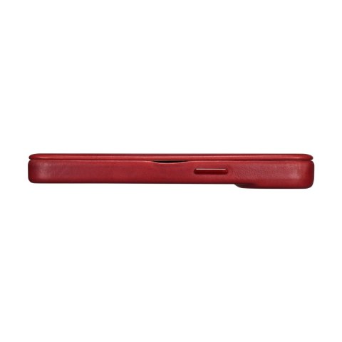 Skórzane etui iPhone 14 Plus z klapką magnetyczne MagSafe CE Oil Wax Premium Leather bordowy ICARER Skórzane etui iPhone 14 Plus z klapką magnetyczne MagSafe CE Oil Wax Premium Leather bordowy ICARER