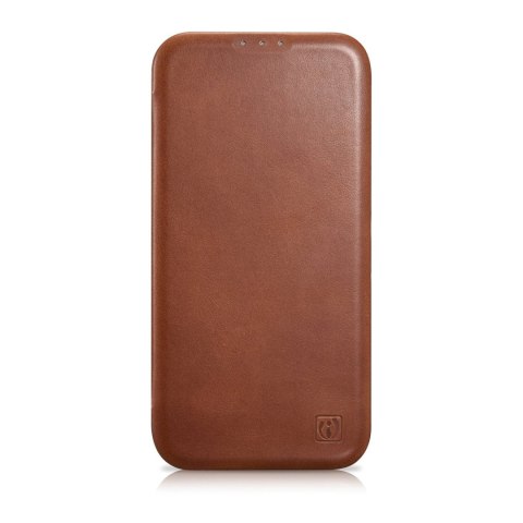 Skórzane etui iPhone 14 Plus z klapką magnetyczne MagSafe CE Oil Wax Premium Leather brązowy ICARER Skórzane etui iPhone 14 Plus z klapką magnetyczne MagSafe CE Oil Wax Premium Leather brązowy ICARER