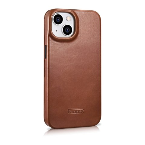 Skórzane etui iPhone 14 Plus z klapką magnetyczne MagSafe CE Oil Wax Premium Leather brązowy ICARER Skórzane etui iPhone 14 Plus z klapką magnetyczne MagSafe CE Oil Wax Premium Leather brązowy ICARER
