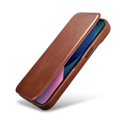 Skórzane etui iPhone 14 Plus z klapką magnetyczne MagSafe CE Oil Wax Premium Leather brązowy ICARER Skórzane etui iPhone 14 Plus z klapką magnetyczne MagSafe CE Oil Wax Premium Leather brązowy ICARER