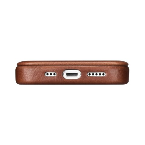 Skórzane etui iPhone 14 Plus z klapką magnetyczne MagSafe CE Oil Wax Premium Leather brązowy ICARER Skórzane etui iPhone 14 Plus z klapką magnetyczne MagSafe CE Oil Wax Premium Leather brązowy ICARER
