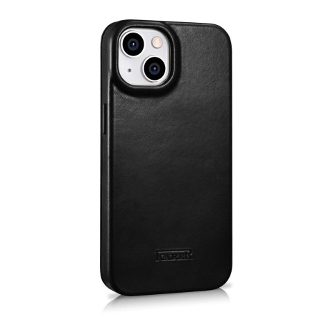 Skórzane etui iPhone 14 Plus z klapką magnetyczne MagSafe CE Oil Wax Premium Leather czarny ICARER Skórzane etui iPhone 14 Plus z klapką magnetyczne MagSafe CE Oil Wax Premium Leather czarny ICARER