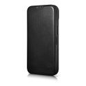 Skórzane etui iPhone 14 Plus z klapką magnetyczne MagSafe CE Oil Wax Premium Leather czarny ICARER