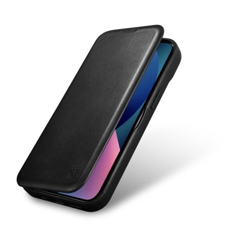 Skórzane etui iPhone 14 Plus z klapką magnetyczne MagSafe CE Oil Wax Premium Leather czarny ICARER Skórzane etui iPhone 14 Plus z klapką magnetyczne MagSafe CE Oil Wax Premium Leather czarny ICARER