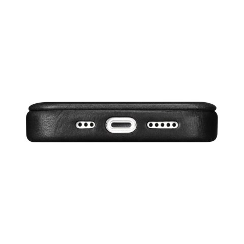 Skórzane etui iPhone 14 Plus z klapką magnetyczne MagSafe CE Oil Wax Premium Leather czarny ICARER Skórzane etui iPhone 14 Plus z klapką magnetyczne MagSafe CE Oil Wax Premium Leather czarny ICARER