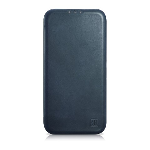 Skórzane etui iPhone 14 Plus z klapką magnetyczne MagSafe CE Oil Wax Premium Leather granatowy ICARER Skórzane etui iPhone 14 Plus z klapką magnetyczne MagSafe CE Oil Wax Premium Leather granatowy ICARER