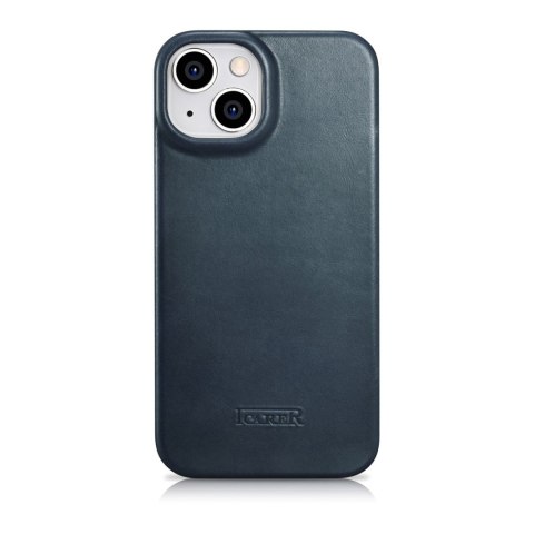 Skórzane etui iPhone 14 Plus z klapką magnetyczne MagSafe CE Oil Wax Premium Leather granatowy ICARER Skórzane etui iPhone 14 Plus z klapką magnetyczne MagSafe CE Oil Wax Premium Leather granatowy ICARER