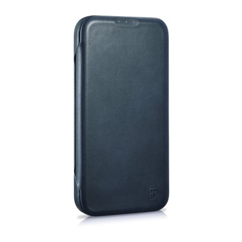Skórzane etui iPhone 14 Plus z klapką magnetyczne MagSafe CE Oil Wax Premium Leather granatowy ICARER Skórzane etui iPhone 14 Plus z klapką magnetyczne MagSafe CE Oil Wax Premium Leather granatowy ICARER