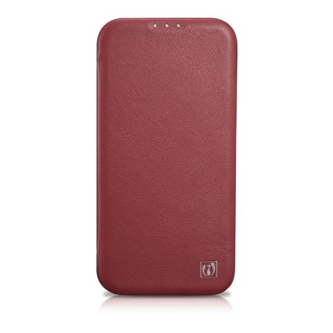 Skórzane etui iPhone 14 Plus z klapką magnetyczne MagSafe CE Premium Leather bordowy ICARER Skórzane etui iPhone 14 Plus z klapką magnetyczne MagSafe CE Premium Leather bordowy ICARER