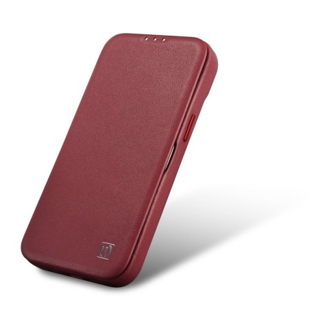 Skórzane etui iPhone 14 Plus z klapką magnetyczne MagSafe CE Premium Leather bordowy ICARER Skórzane etui iPhone 14 Plus z klapką magnetyczne MagSafe CE Premium Leather bordowy ICARER