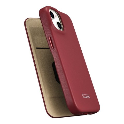 Skórzane etui iPhone 14 Plus z klapką magnetyczne MagSafe CE Premium Leather bordowy ICARER Skórzane etui iPhone 14 Plus z klapką magnetyczne MagSafe CE Premium Leather bordowy ICARER