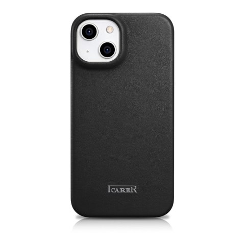 Skórzane etui iPhone 14 Plus z klapką magnetyczne MagSafe CE Premium Leather czarny ICARER Skórzane etui iPhone 14 Plus z klapką magnetyczne MagSafe CE Premium Leather czarny ICARER