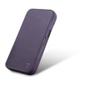 Skórzane etui iPhone 14 Plus z klapką magnetyczne MagSafe CE Premium Leather fioletowy ICARER